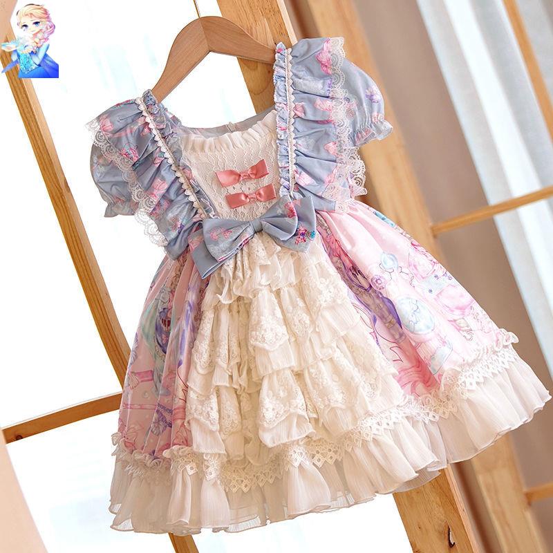 Đầm Công Chúa lolita Tay Ngắn Chất Lượng Cao Cho Bé Gái