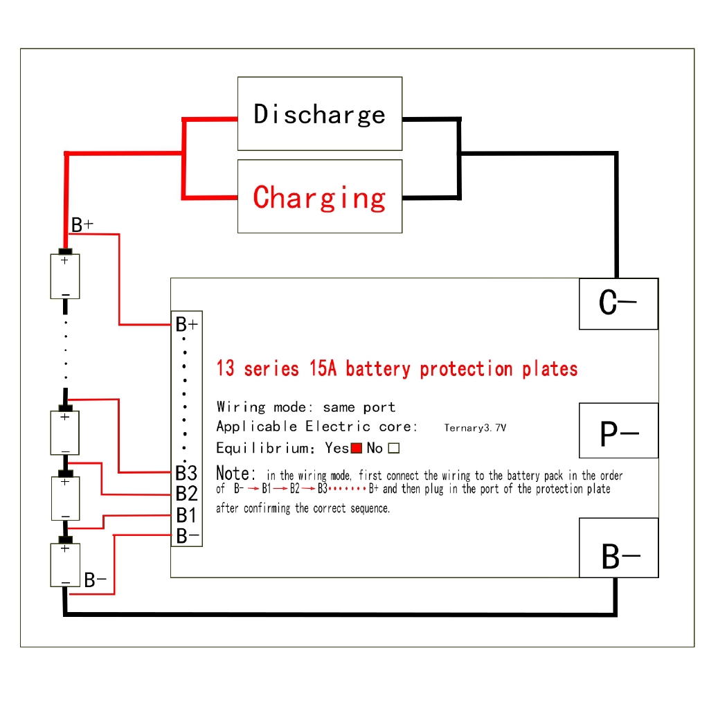 Bảng mạch bảo vệ pin Li-ion Lipoly 13s 48v 15a kèm tản nhiệt cho xe đạp điện