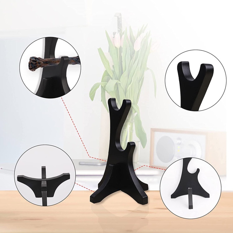 Set 2 Giá Đỡ Kiếm Samurai Bằng Acrylic Màu Đen Chất Lượng Cao