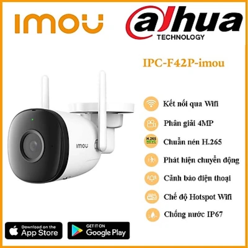 Camera Imou Wifi ngoài trời 4M F42P