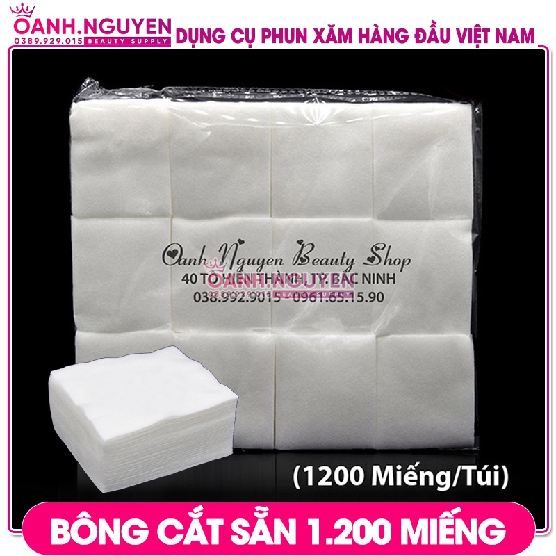 Bông Cắt Sẵn 6x7 CM / Bông Lau Mực Xăm Không Sơ, Không Bụi