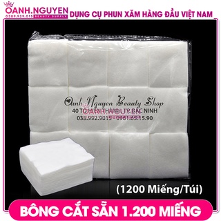 Bông Lau Mực Xăm Không Sơ, Không Bụi - 1.200 Miếng - Cắt Sẵn 6x7 CM