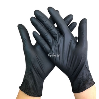 Găng tay đen nitrile không bột hộp 100 pcs