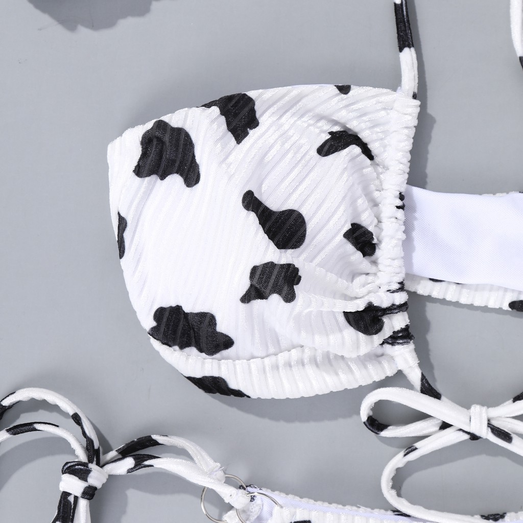 Bộ Bikini Họa Tiết Da Bò Màu Nâu Có Miếng Lót Nâng Ngực H381 | BigBuy360 - bigbuy360.vn