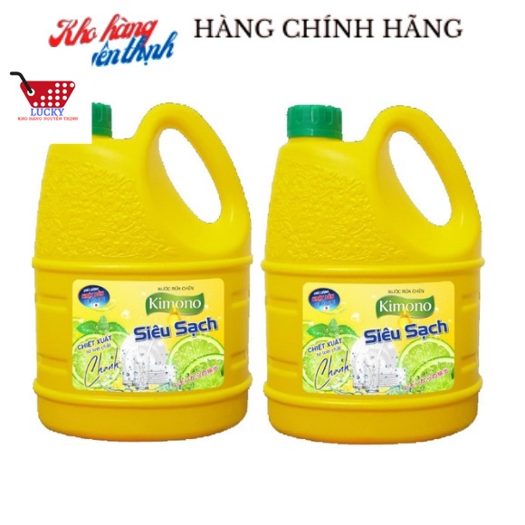 (MỚI) 2 Can Nrc KIMONO 1500ml/can Công Nghệ Nhật Bản,H. Chanh/ Sả chanh/Lô hội Siêu Sạch, Tiết kiệm An toàn cho da tay!