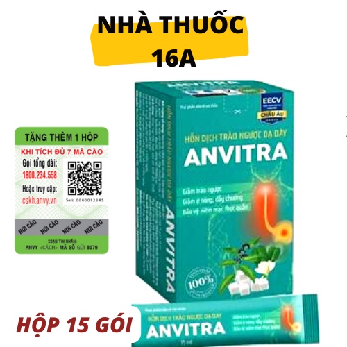 (CHÍNH HÃNG) ANVITRA - HỖN DỊCH TRÀO NGƯỢC DẠ DÀY (HỘP 15 GÓI)