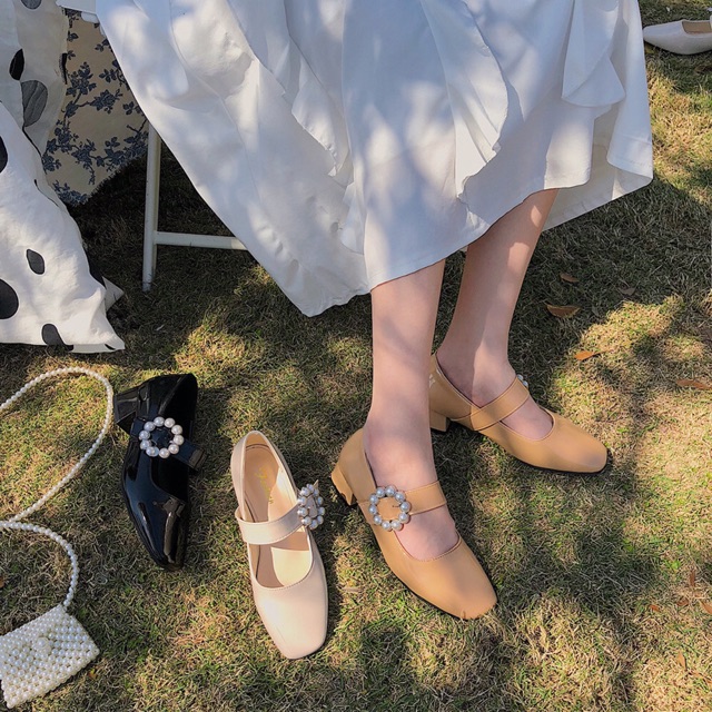 [ video ảnh thật] Giày búp bê quai ngang hoa đá tiểu thư G012 | BigBuy360 - bigbuy360.vn