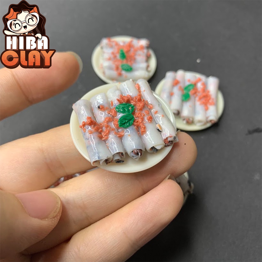 Mô hình 1 đĩa bánh cuốn, Mini Food, đồ ăn tí hon , đồ ăn mini mô hình cho búp bê DIY