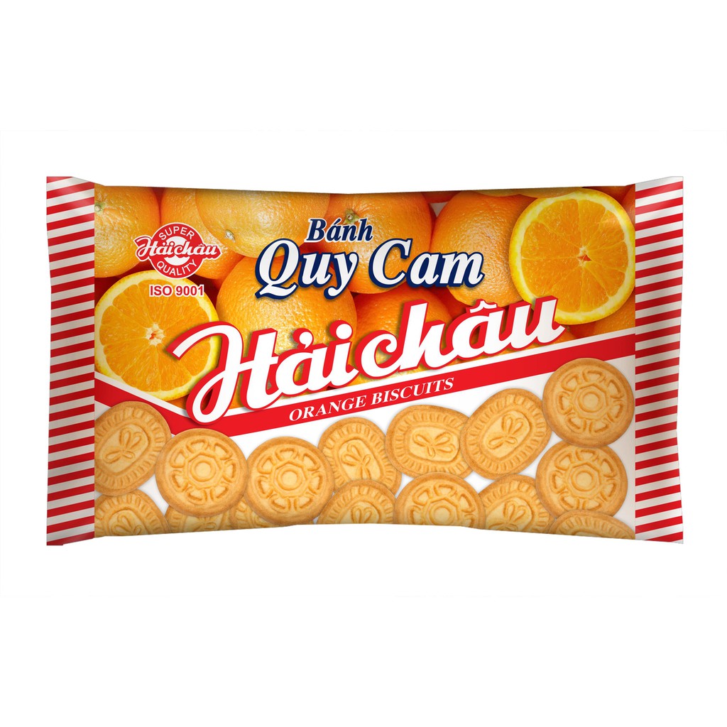 Bộ 10 gói bánh quy cam Hải Châu 130g  #217