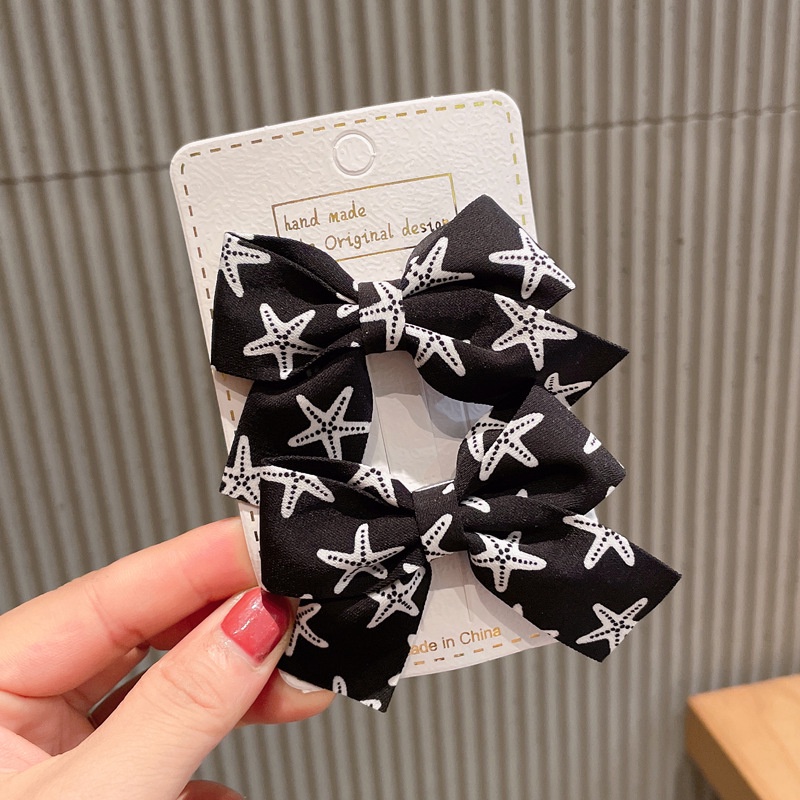 Set 2 Kẹp Tóc Hình Nơ Dễ Thương Phong Cách Hàn Quốc Thời Trang Cho Nữ
