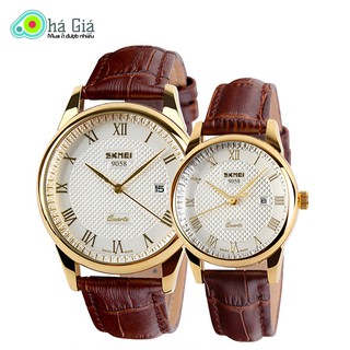 Đồng Hồ Đôi Dây Da Chống Nước SKMEI 9058