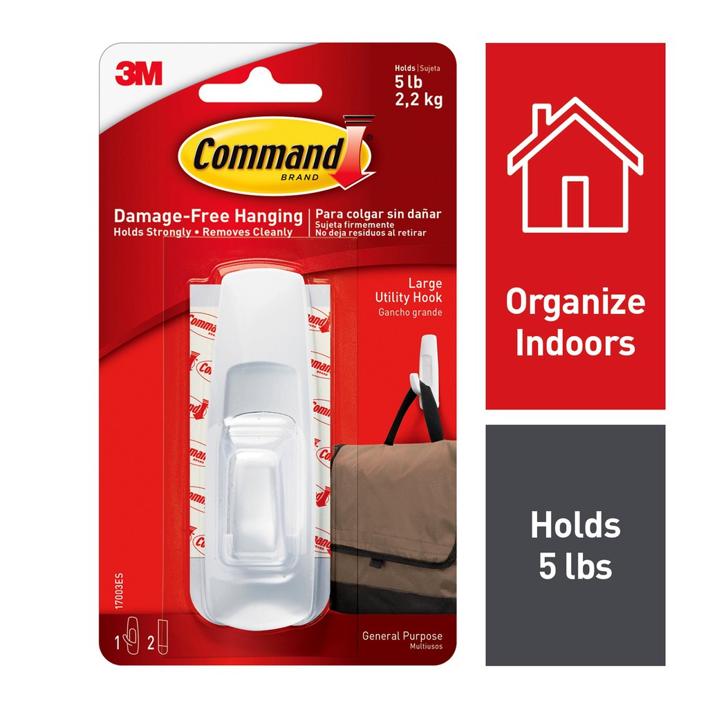 Móc treo đồ dán tường cường lực siêu dính 2.2kg Command 3M 17003