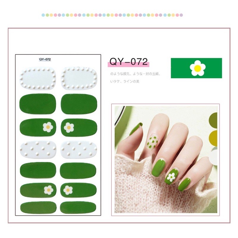 Dán móng nghệ thuật- Dán móng trang trí- Sticker dan móng - Set 14 miếng dán