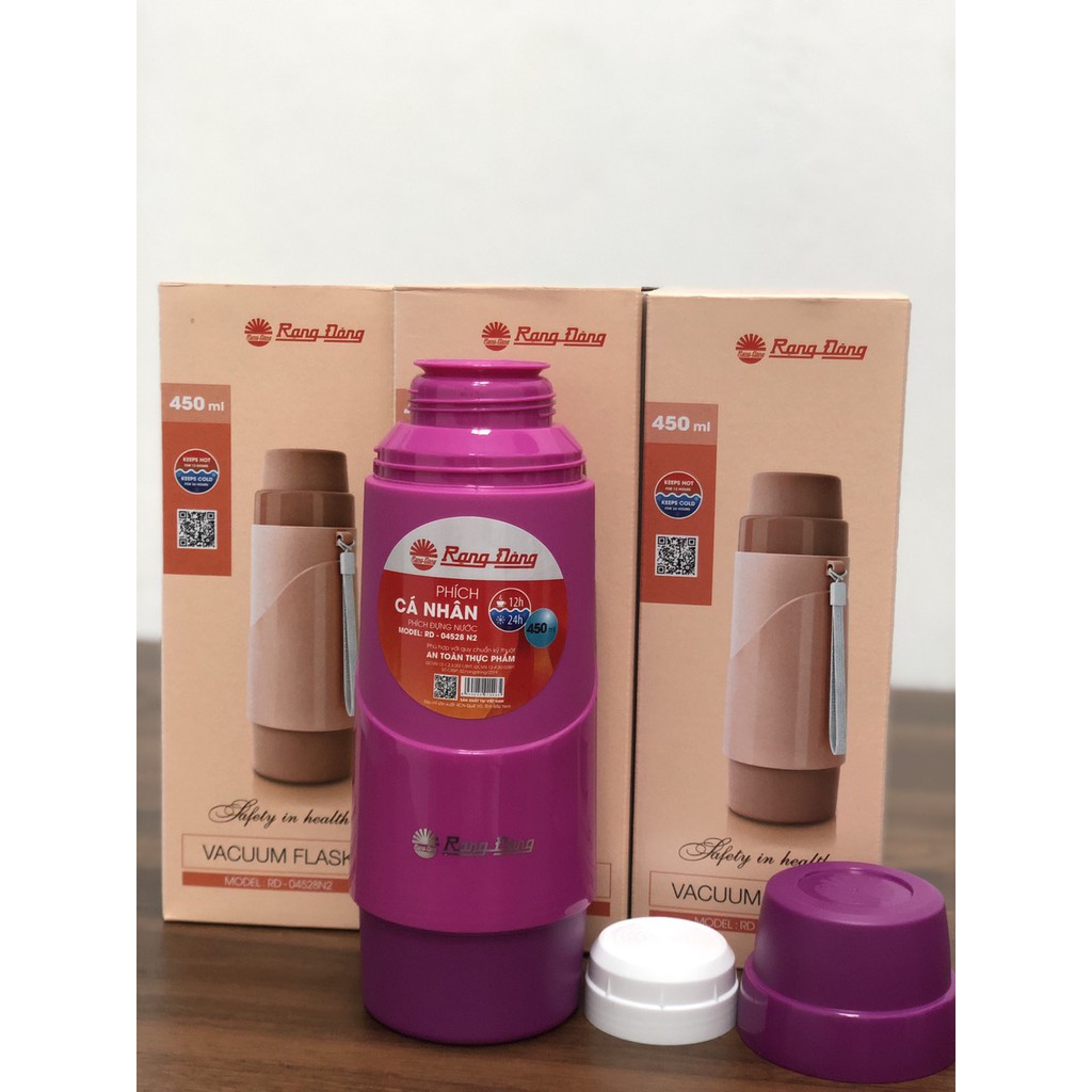 Phích ✌️GIỮ NHIỆT✌️ mini có DÂY ĐEO 450ml Rạng Đông RD 04528 N2