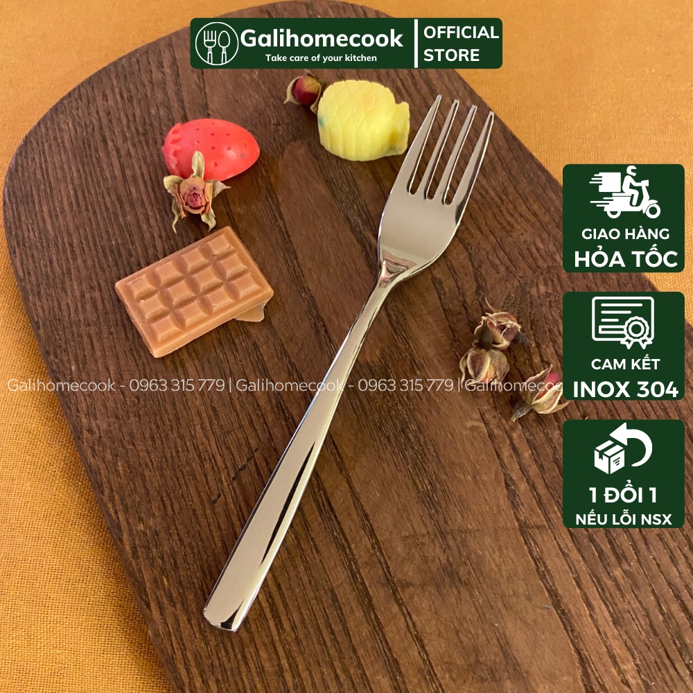 Dĩa nĩa ăn trái cây ăn hoa quả ăn bánh inox 304 phong cách Châu Âu sang trọng cao cấp | GaliHomecook Dessert plate BH8
