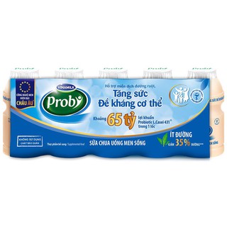 Sữa chua uống VINAMILK ít đường hậu keto 5 chai 65ml