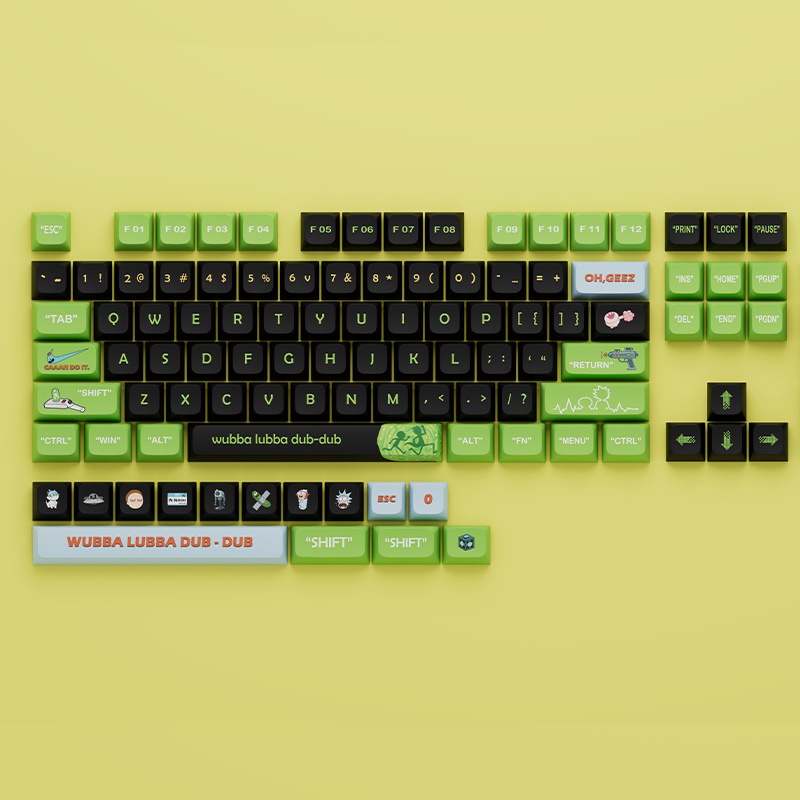 Hộp Quà Tặng Bàn Phím Cơ rick and morty XDA profile Năm Mặt PBT Tùy Chỉnh