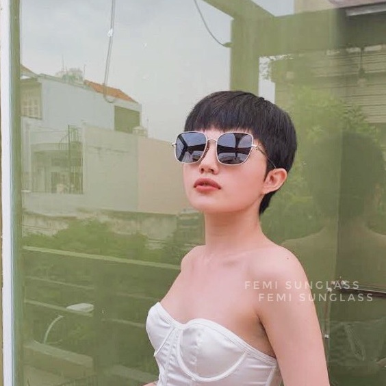 Kính râm nữ Femi Bibi chính hãng kính mát nữ kim loại phong cách Hàn Quốc