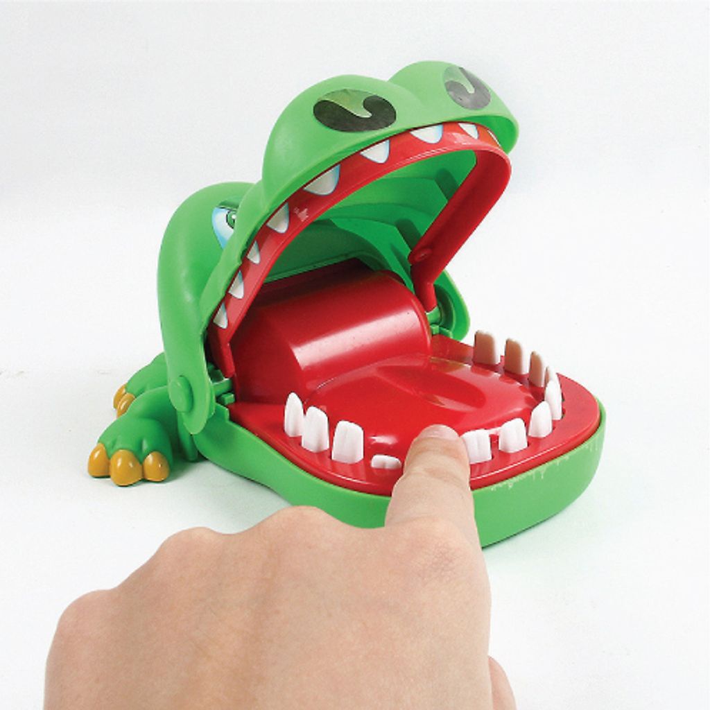 Đồ chơi khám răng cá sấu, cá sấu cắn tay, cỡ lớn bằng nhựa đồ chơi giải trí cho các bé