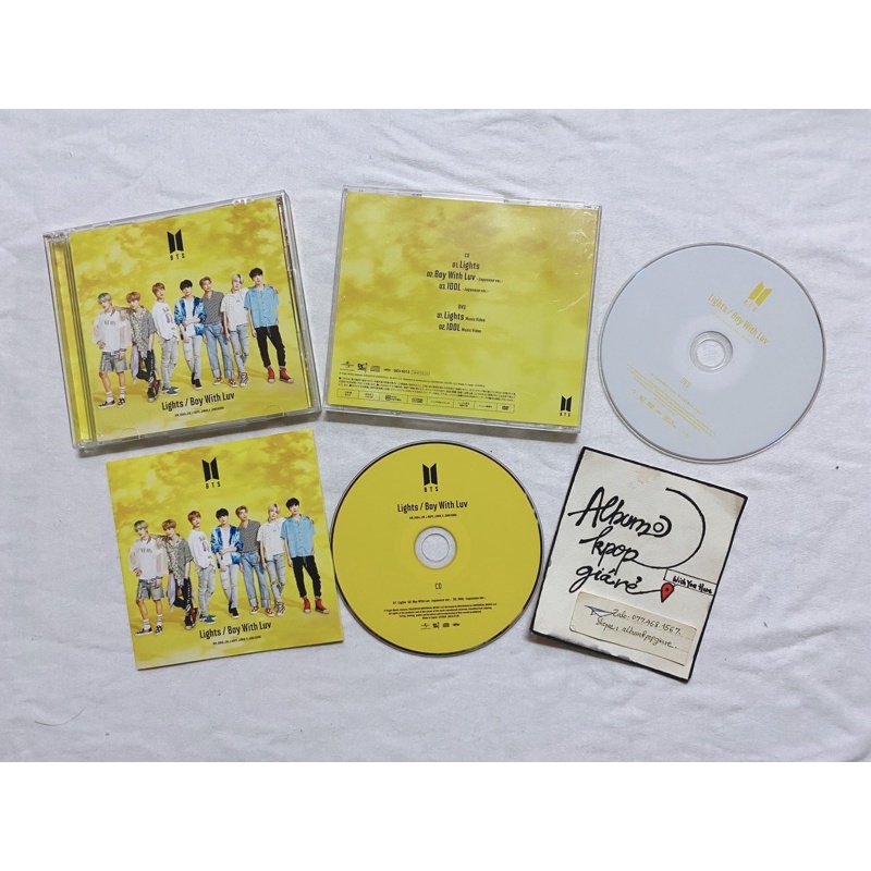 Bts album nhật Lights Boy with luv đã khui seal, gồm CD DVD mini booklet