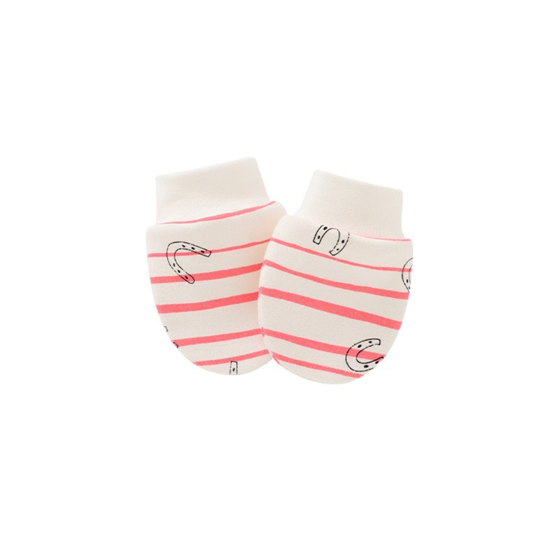 Bộ bao chân + mũ + bao tay cotton chống xước cho bé sơ sinh