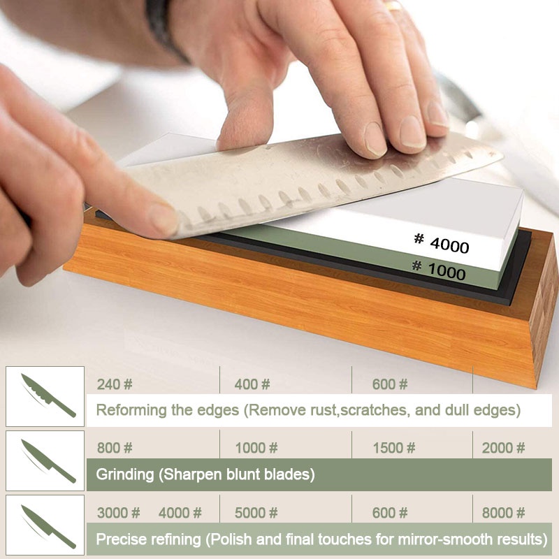 Đá Mài Dao 2 Mặt Dùng Cho Nhà Bếp 240-10000 Grit