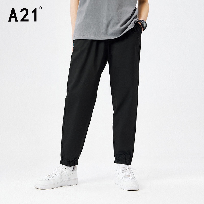 Quần dài màu trơn thiết kế đơn giản thời trang dành cho nam A21 thumbnail