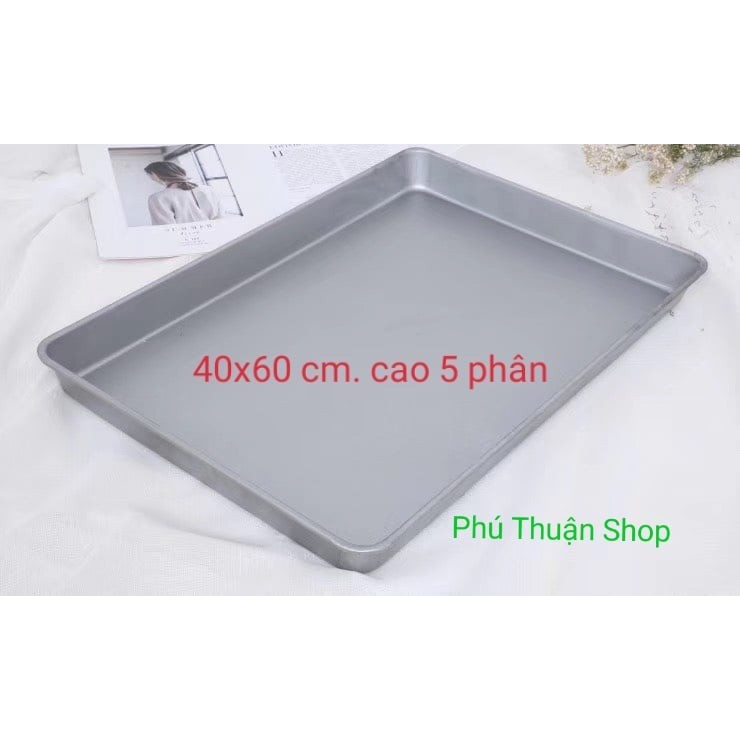 KHAY NƯỚNG BÁNH NHÔM NHẬP 40 X 60 CM CAO 3 CM - HÀNG DÀY