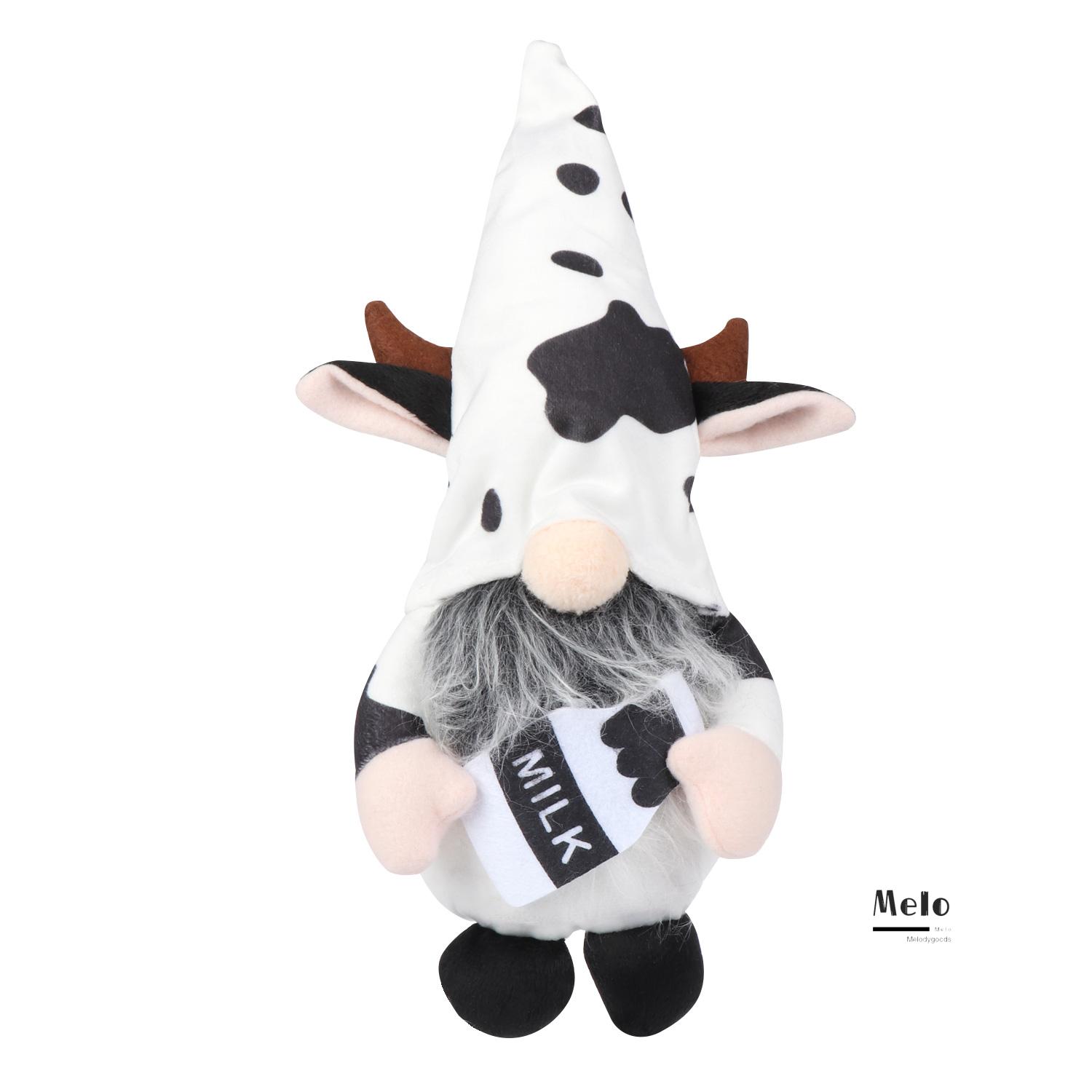 💍MELODG💍 Home&Living Gnomes Plush Outdoor Ornaments Gnomes Faceless Doll Cow Elf Cartoon Cow Garden Supplies Home Decoration Tray Display Farmhouse Decor Scandinavian Swedish