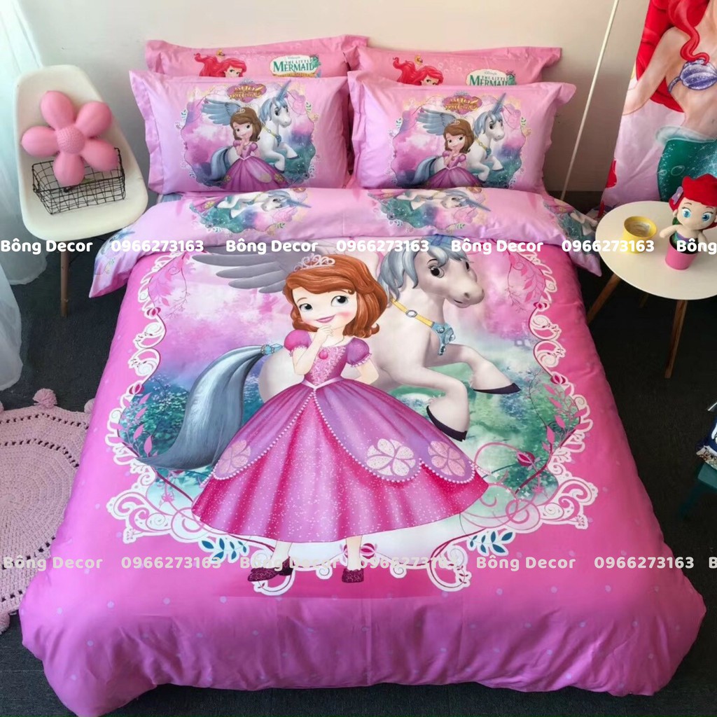 Bộ Chăn Ga Gối Cotton 100% Disney Cao Cấp Cho Bé