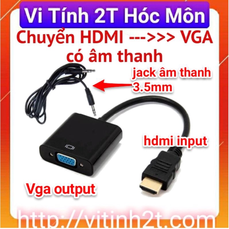 Cáp chuyển đổi HDMI sang VGA Audio có âm thanh -DC404