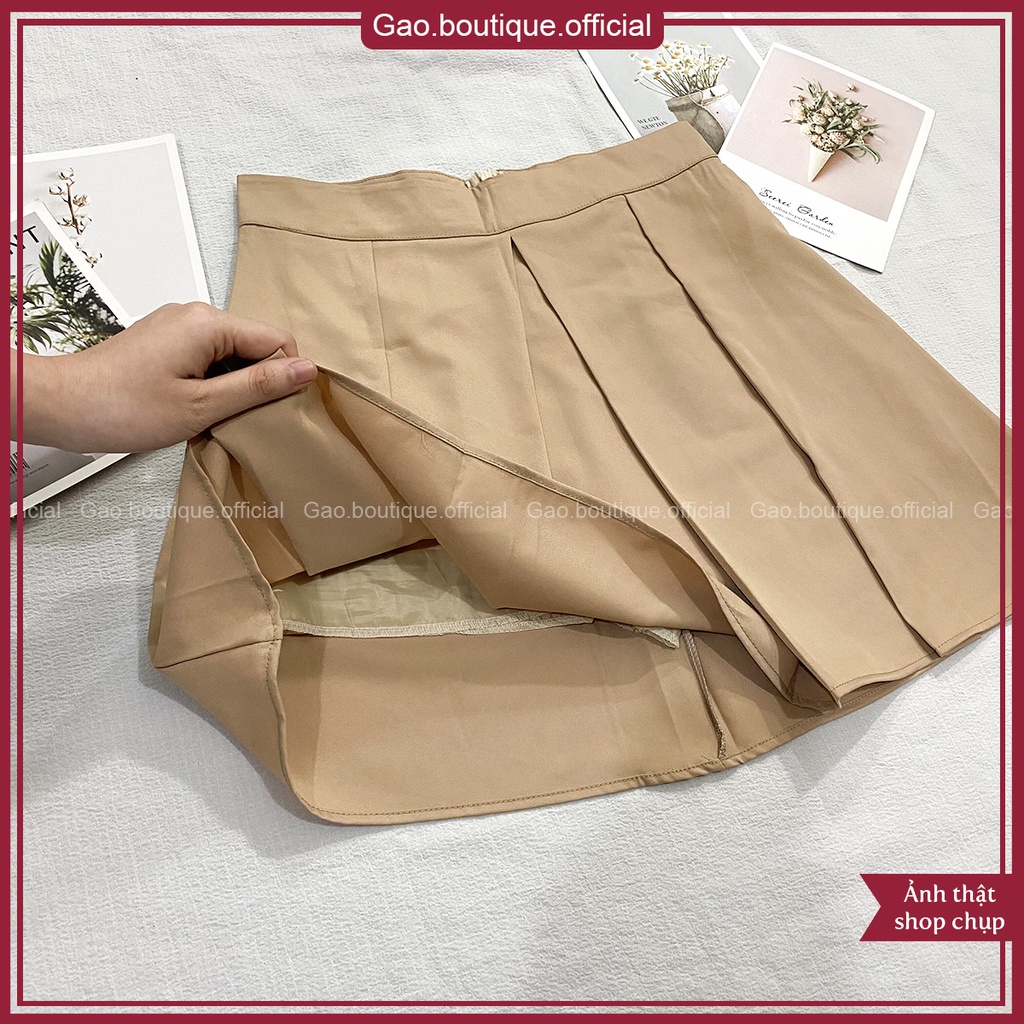 Set đồ nữ sang chảnh, Set đồ nữ đi chơi cá tính áo sơ mi cổ vuông mix chân váy xếp ly Bigsize từ 50-80kg