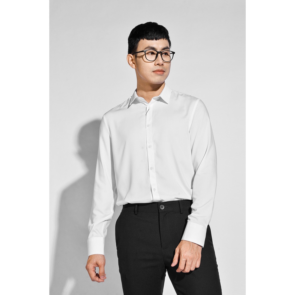 Áo Sơ Mi Tay Dài Nam Modal Trơn Form Fitted - Routine 10S20SHL022
