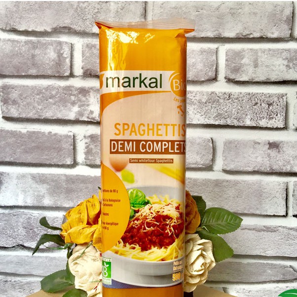 Mì Spaghetti Hữu Cơ Bán Lứt Markal 500 gr, Nhập Khẩu Pháp