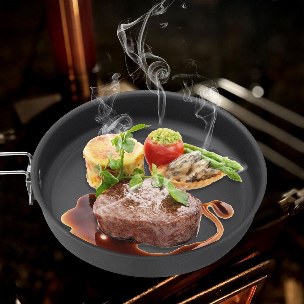 CONOPERY Chảo Chiên Chống Dính Có Tay Cầm Có Thể Gấp Gọn Tiện Dụng Khi Đi Cắm Trại