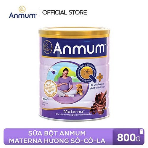 Sữa bột Anmum Materna hương Sô-cô-la 800g dành riêng cho phụ nữ mang thai và cho con bú