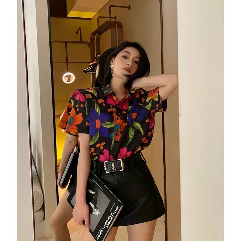 Áo Sơ Mi Ngắn Tay In Họa Tiết Nhiều Màu Mới Hợp Mùa Hè