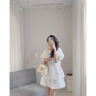 Váy nơ tay tầng 2 màu by samhyewear