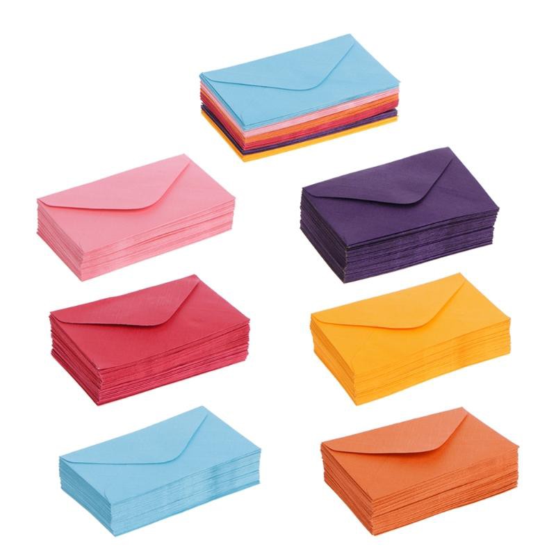 Set 50 Bao Thư Giấy Mini Phong Cách Retro Xinh Xắn