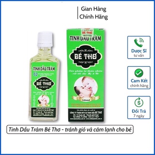 Tinh dầu tràm bé thơ 50ml tinh dầu tràm huế nguyên chất nguyên liệu 100% tự nhiên tinh dầu tràm cho bé chính hãng