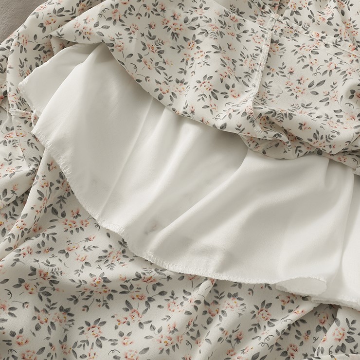 Chân Váy Hoa Nhí Voan Dáng Suông Dài Hai Lớp CV12 Hàng Quảng Châu