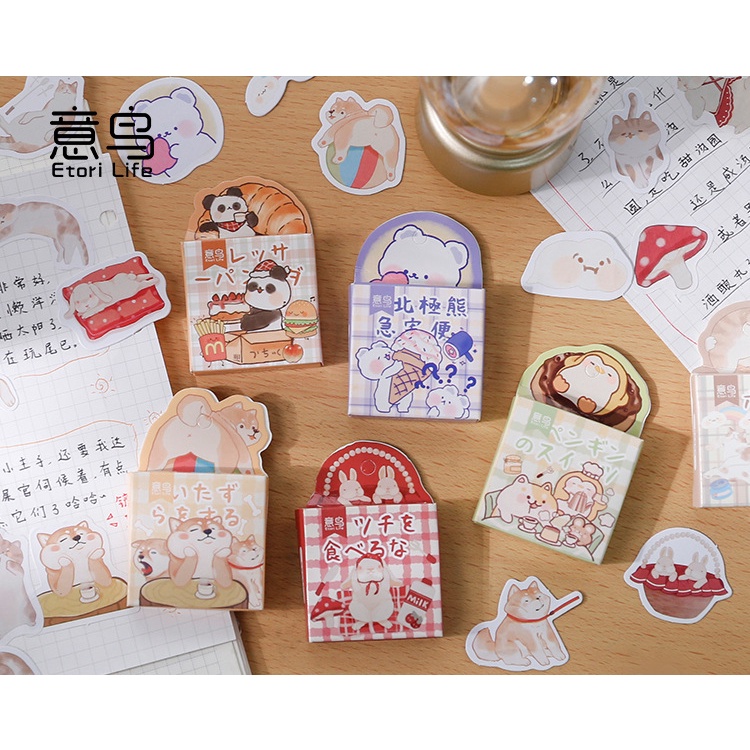 Sticker cute chống nước, hình dán mũ bảo hiểm, laptop, điện thoại, vali, sổ phong cách Hàn Quốc