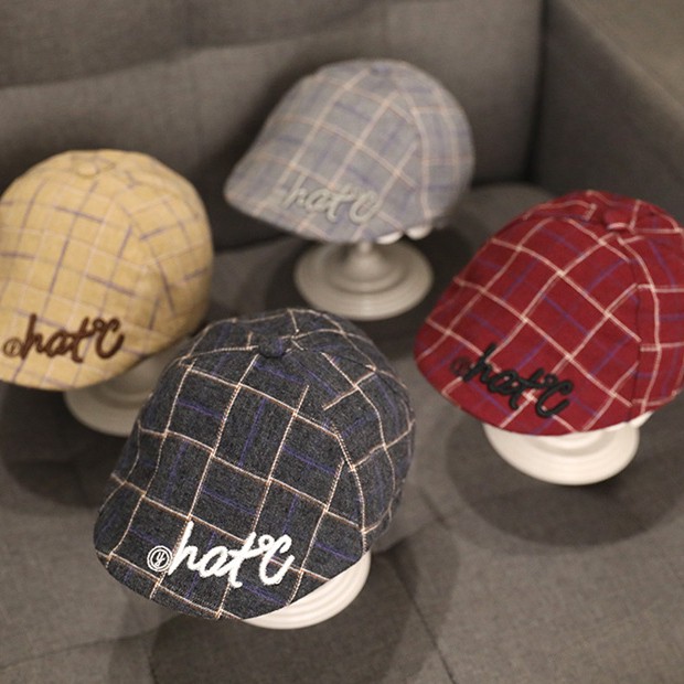 Nón Bê Rê Họa Tiết Ca Rô Dễ Thương Xinh Xắn Dành Cho Bé