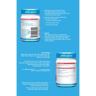 Viên uống men vi sinh hỗ trợ tiêu hóa và kiểm soát cân nặng Life space shape b420 probiotic 60 viên Úc