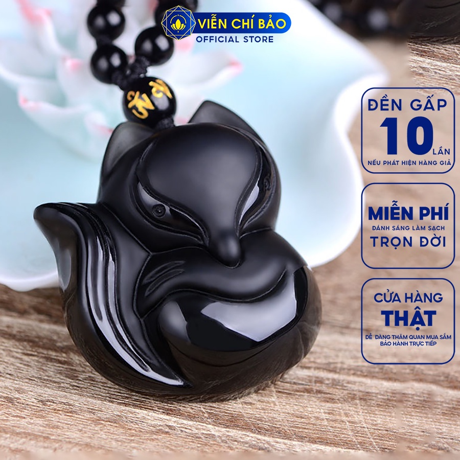 Mặt dây chuyền phong thủy thiên hồ đen to chất liệu đá tự nhiên thời trang phụ kiện trang sức Viễn Chí Bảo M200106