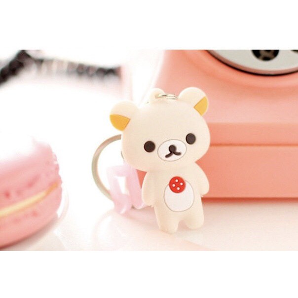 Móc khóa nhựa dẻo 2 mặt hình động vật đáng yêu