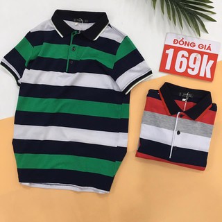 [ẢNH THẬT] [XẢ KHO] Áo Polo kẻ cộc tay cho nam chất cotton mịn mát không bai xù