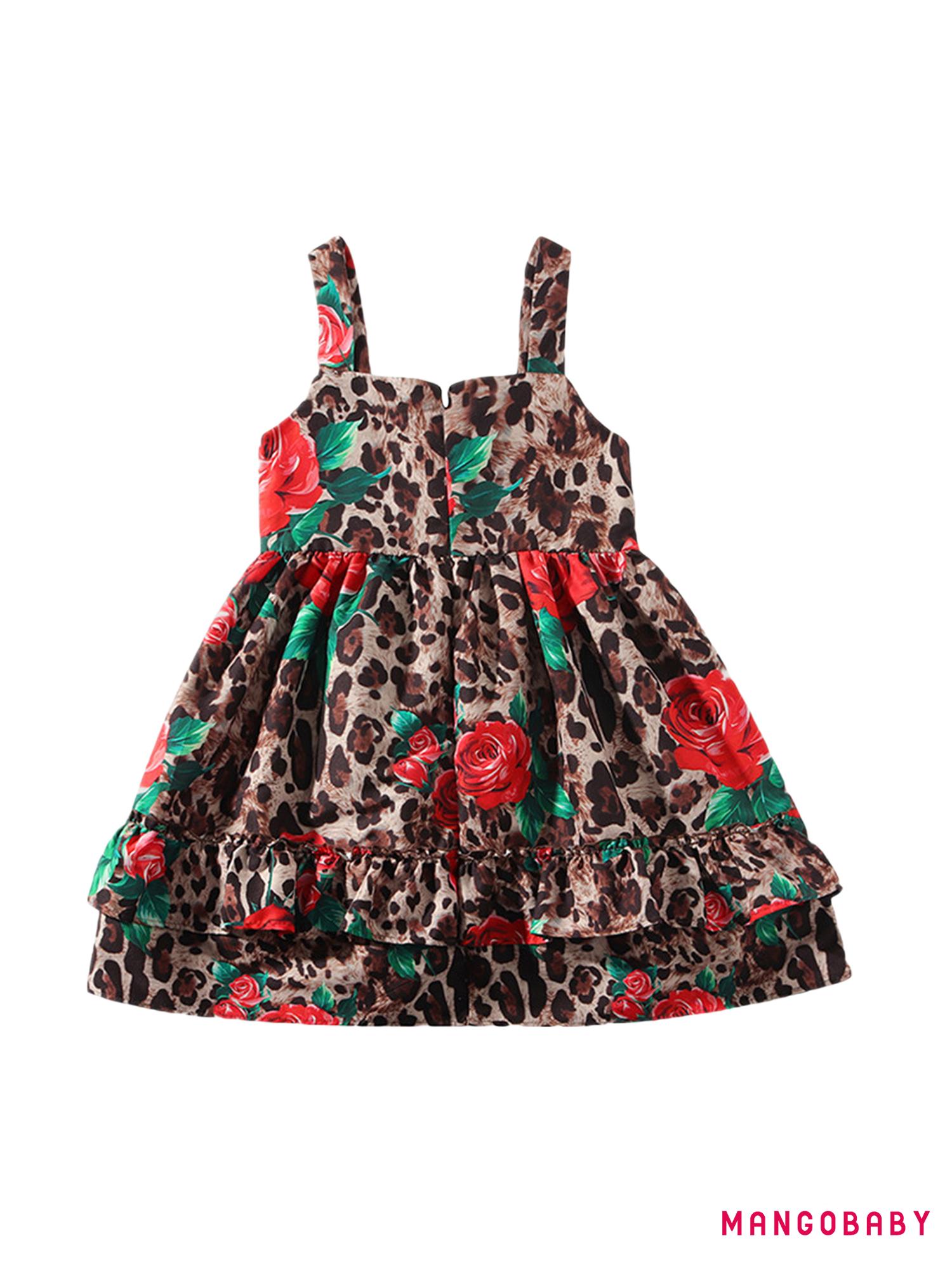 Đầm Hai Dây Dáng Chữ A In Họa Tiết Da Báo Phối Bèo Thời Trang Mùa Hè Cho Nữ