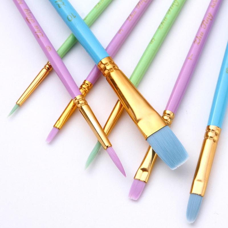 Va Bộ 10 Cọ Vẽ Màu Nước Acrylic Đầu Nhọn Cho Họa Sĩ / Cơ Thể / Vải Canvas / Sơn Dầu