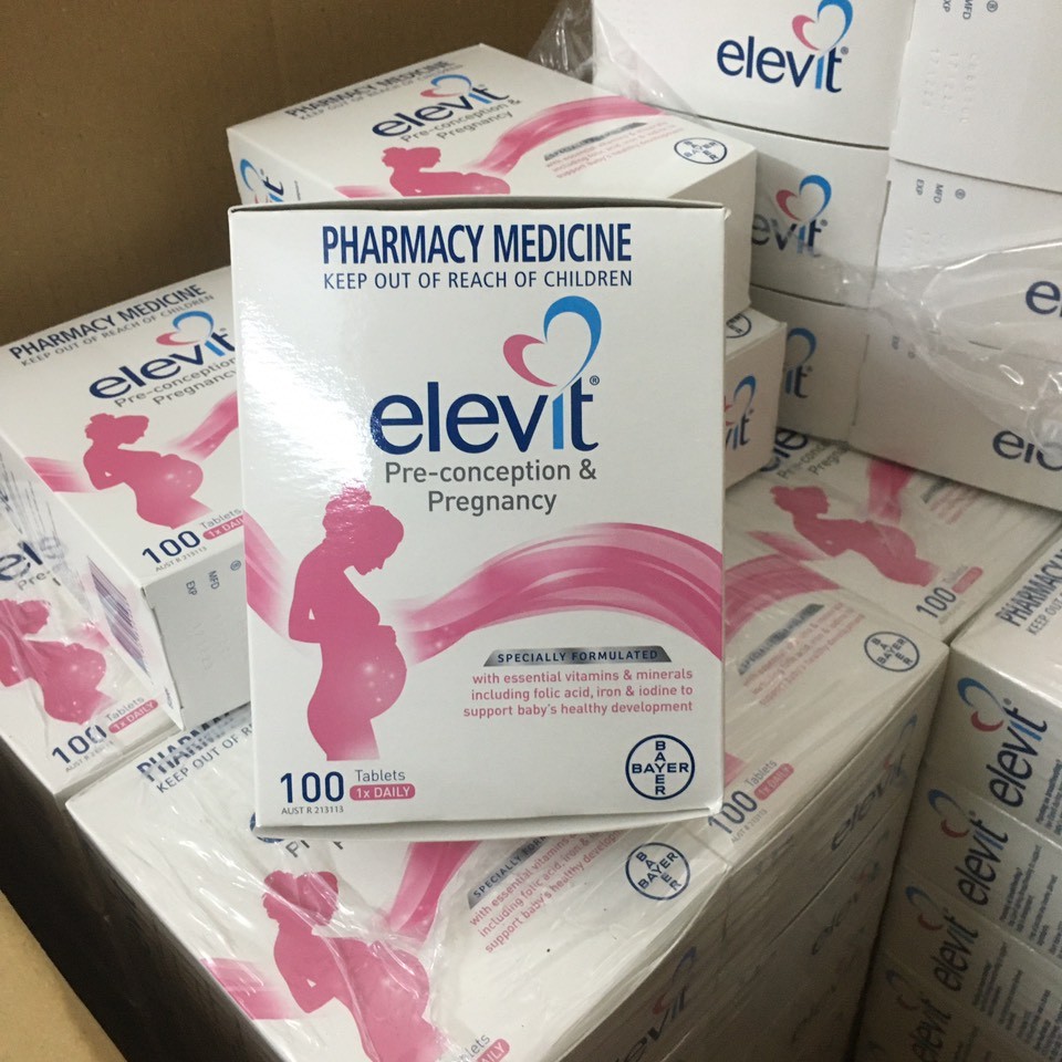 ELEVIT BẦU - Vitamin Cho Mẹ Bầu - Elevit Cho Bà Bầu 100 Viên